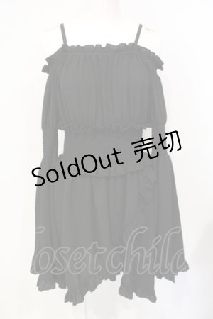 画像: Qutie Frash / オフショルチュニック  ブラック O-25-07-17-046-QU-TO-YM-OS