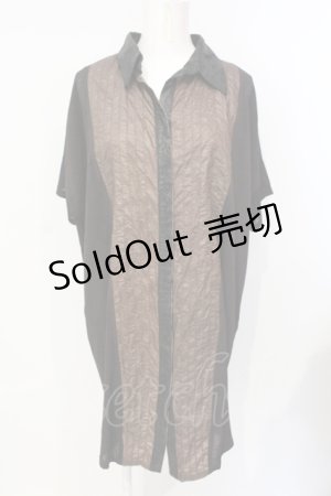 画像: Qutie Frash / 半袖シャツワンピース  ブラウン O-25-07-17-050-QU-BL-YM-OS