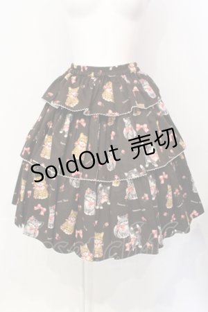 画像: Innocent World / ねこ柄スカート M ショコラ O-25-07-17-058-IW-SK-OW-OS