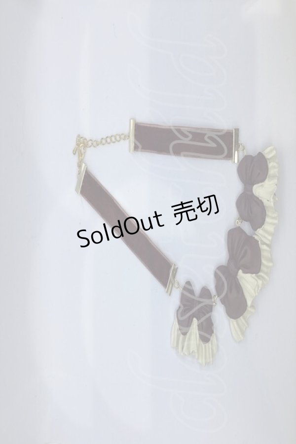 画像1: Boo!Do堂 / リボンフリルのチョーカー  ワイン O-25-07-17-1082-GO-AC-OW-ZT486-F003 (1)