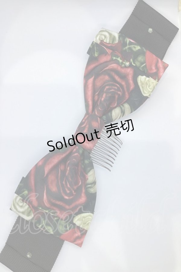 画像1: Enchantlic Enchantilly / 幻影薔薇城〜コウモリ公爵からの招待状〜リボンコーム  赤い夜 O-25-07-17-1021-LO-AC-IG-ZT208-F004 (1)