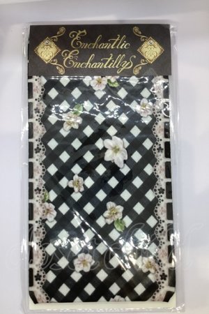 画像: Enchantlic Enchantilly / チャーミーギンガムチェック柄オーバーニーソックス  クロ O-25-07-17-1005-LO-ZA-IG-OS