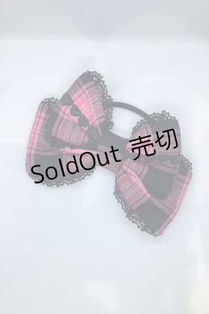画像: Angelic Pretty / メルヘンタータンリボンヘアポニー【片方のみ】  ブラック×ピンクチェック O-25-07-17-1056-AP-AC-IG-OS