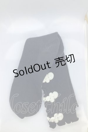 画像: 星箱works / チャイナボタン靴下  クロ×シロ O-25-07-17-1079-PU-ZA-OW-OS
