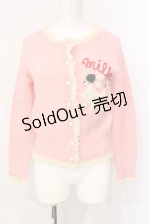 画像: MILK / プードルモチーフカーディガン  ピンク O-25-07-17-065-ML-TO-OW-OS
