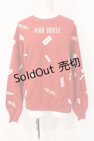 画像: PINK HOUSE / ロゴパッチスウェット L アカ O-25-07-17-008-LO-TO-IG-ZT198