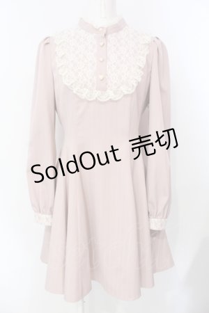 画像: Secret Honey / ストライプレースヨークワンピース  ピンク O-25-07-17-066-CA-OP-OW-OS