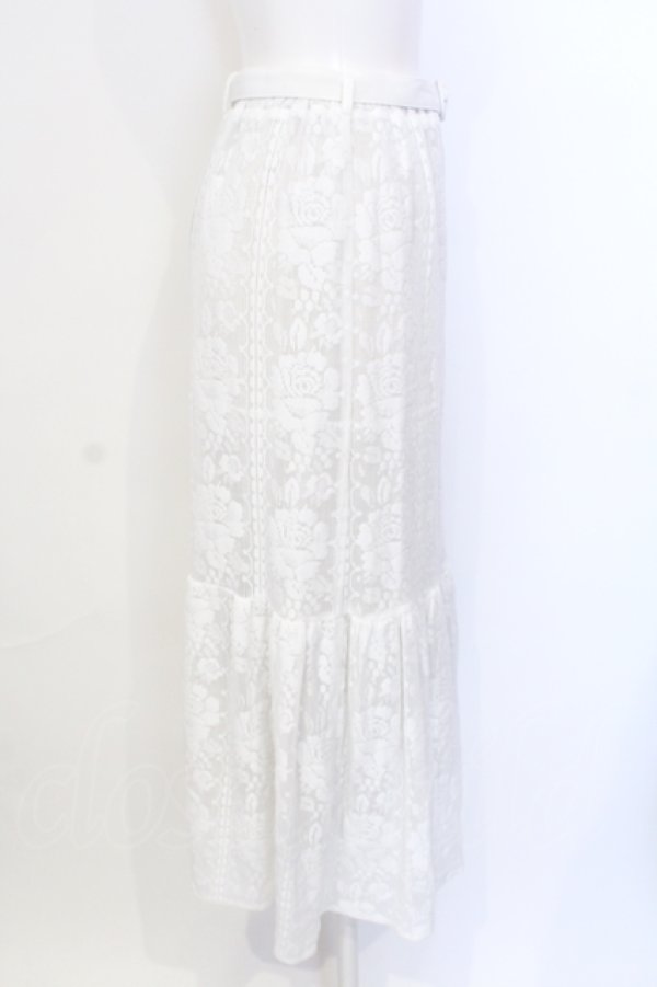 画像2: an another angelus / ストライプレース切替ギャザースカート  シロ O-25-07-17-069-CA-PA-IG-ZT227 (2)