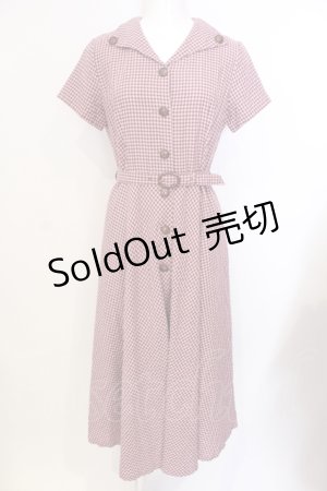 画像: an another angelus / レトロチェックフィット&フレアーワンピース  ピンク O-25-07-17-071-CA-OP-IG-ZT161