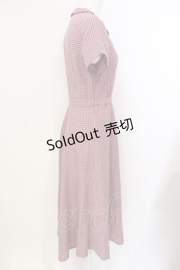 画像2: an another angelus / レトロチェックフィット&フレアーワンピース  ピンク O-25-07-17-071-CA-OP-IG-ZT161 (2)