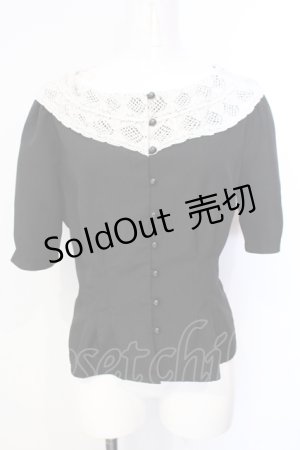 画像: an another angelus / トーションレースカラーブラウス  クロ O-25-07-17-073-CA-BL-IG-ZT159