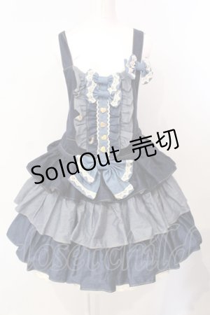 画像: MAM MAXICIMAM / プレアリーローズ プレジール　マルシェ　デニム サロペット  ネイビー×マロンベージュ O-25-07-17-076-LO-OP-OW-OS