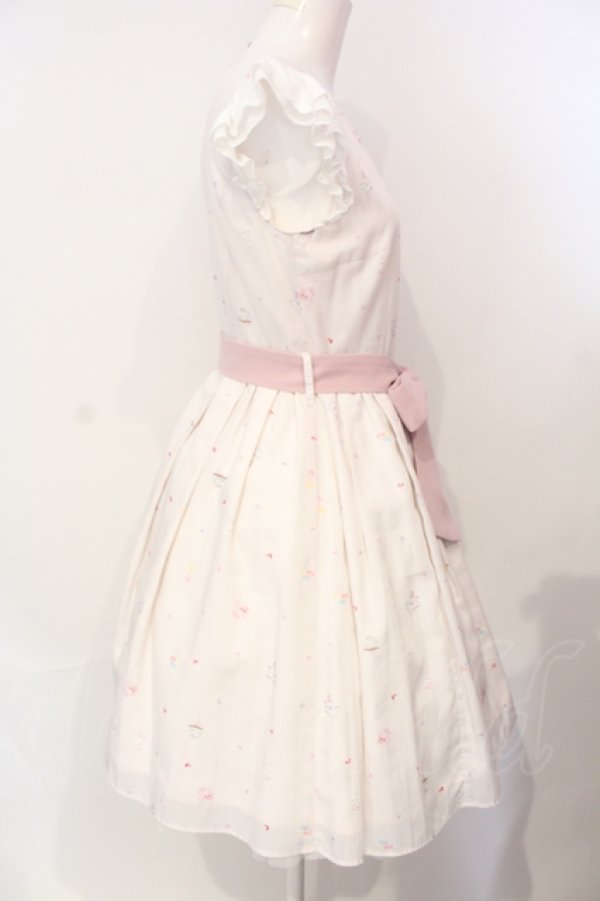 画像3: mille fille closet by LODISPOTTO / Ice Creamシュガーワンピース M シロ×ピンク O-25-07-17-081-LO-OP-OW-OS (3)
