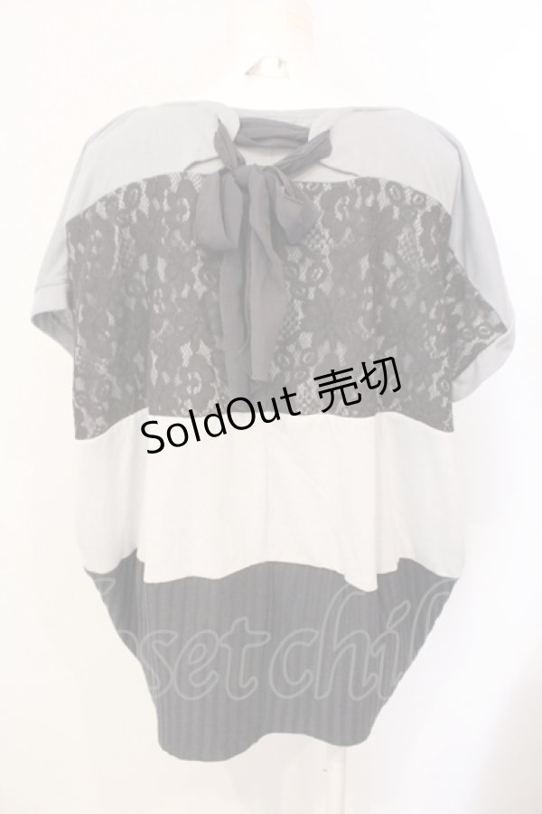 画像2: axes femme / 異素材切り替えカットソー M グレー O-25-07-17-094-AX-TO-IG-ZT106 (2)