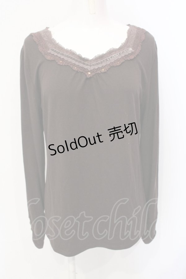 画像1: axes femme / ベロアラインカットソー  ブラウン O-25-07-17-095-AX-TO-IG-ZT055 (1)