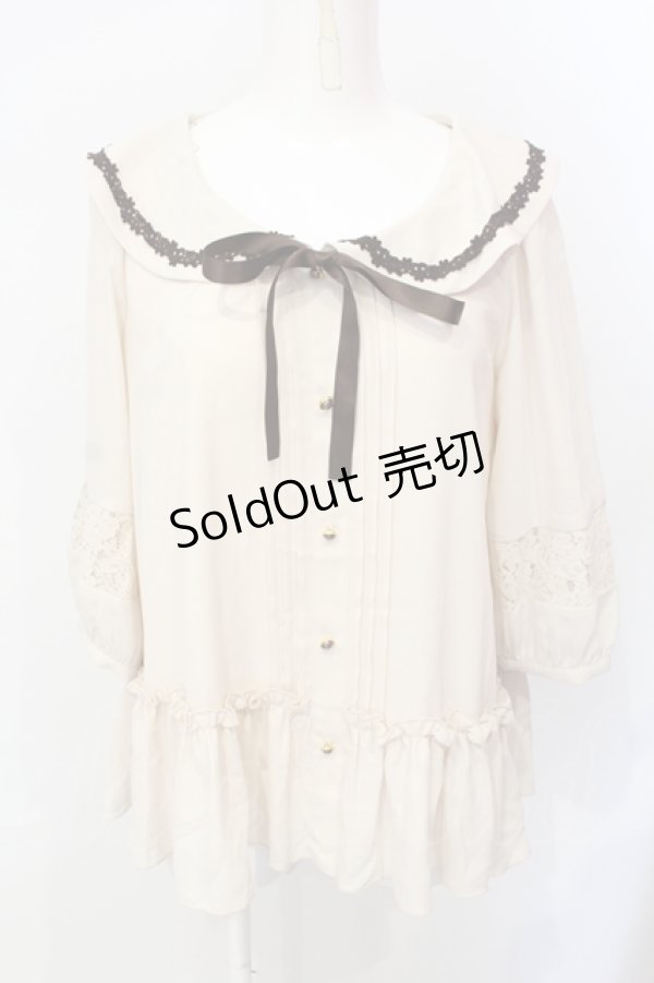 画像1: axes femme / ラッフルセーラーブラウス M アイボリー O-25-07-17-097-AX-BL-IG-ZT506 (1)