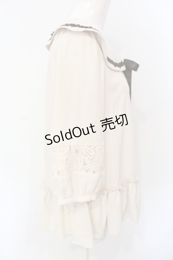 画像2: axes femme / ラッフルセーラーブラウス M アイボリー O-25-07-17-097-AX-BL-IG-ZT506 (2)