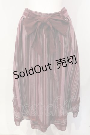 画像: axes femme POETIQUE / ストライプ柄イレヘムスカート M ワイン O-25-07-17-098-AX-SK-IG-OS