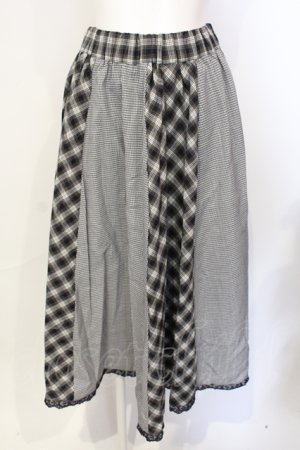 画像: axes femme / ベルト付パッチワークスカート【ベルト欠品】 M グレー O-25-07-17-100-AX-SK-IG-OS