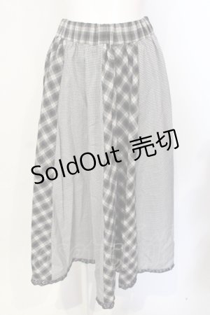 画像: axes femme / ベルト付パッチワークスカート【ベルト欠品】 M グレー O-25-07-17-100-AX-SK-IG-OS