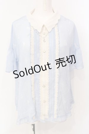画像: axes femme / ムーンキャットブラウス  サックス O-25-07-17-101-AX-BL-IG-OS