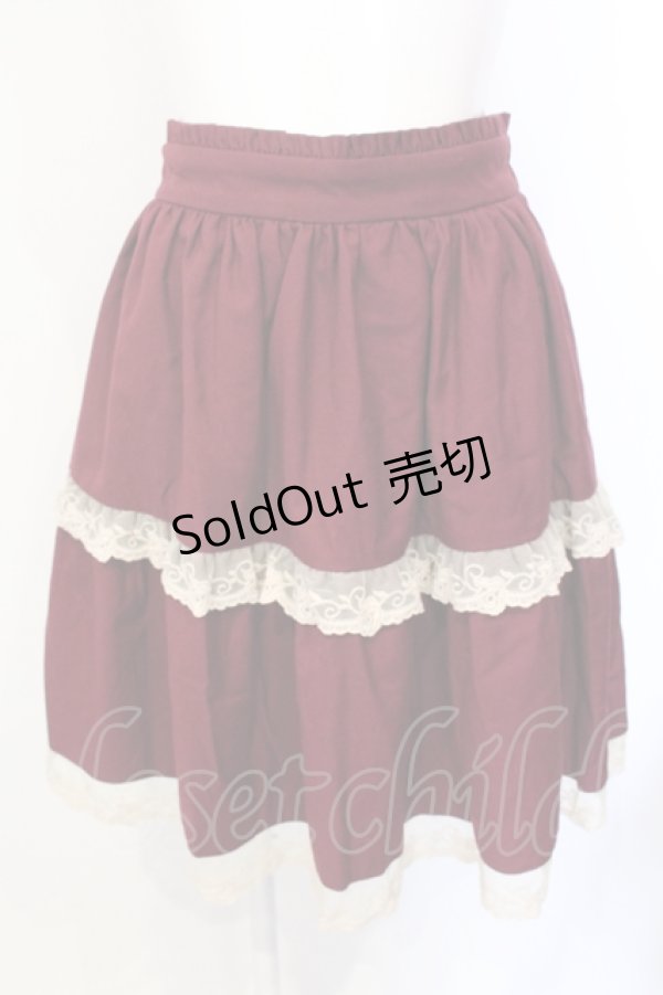 画像1: axes femme / レース切替スカート M ワイン O-25-07-17-103-AX-SK-IG-ZT460 (1)