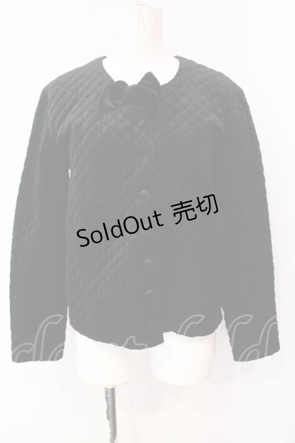 画像1: INGEBORG / ベロアキルトジャケット  クロ O-25-07-17-011-LO-JA-IG-ZT209 (1)