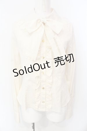 画像: Angelic Pretty / ロゴ刺繍リボンタイブラウス  アイボリー O-25-07-17-108-AP-BL-OW-OS