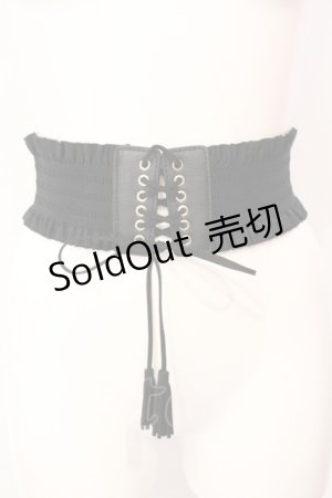 画像: axes femme / タッセル ゴムベルト  クロ O-25-07-17-109-AX-ZA-IG-ZT169-F002