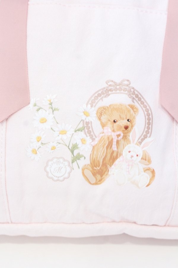 画像2: m petit by misako / ラビットベアプリントトートバッグ  ピンク O-25-07-17-113-LO-BG-IG-ZT-K024 (2)