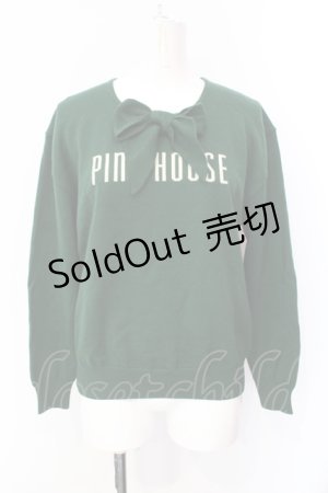 画像: PINK HOUSE / リボンロゴニット  グリーン O-25-07-17-012-LO-TO-IG-OS