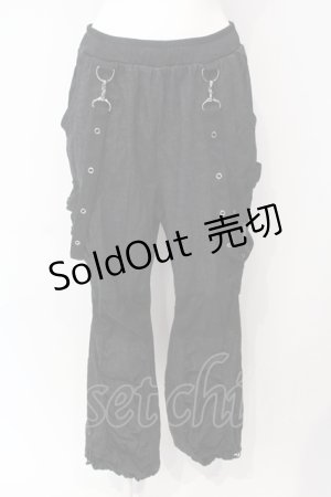 画像: Qutie Frash / デニムミリタリーパンツ M ブラック O-25-07-17-002-QU-PA-YM-ZI