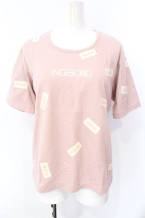 画像: INGEBORG / ロゴパッチTシャツ S ピンク O-25-07-17-016-LO-TS-IG-OS