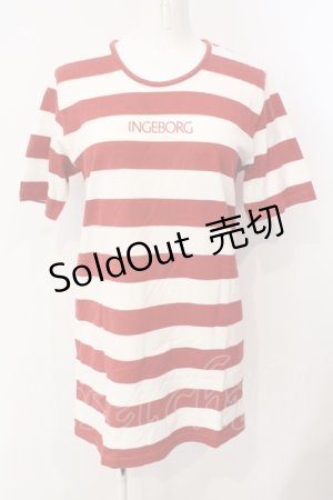 画像: INGEBORG / ロゴボーダーチュニック  アカ×シロ O-25-07-17-022-LO-TO-IG-ZT195