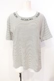 画像1: INGEBORG / ロゴ刺繍ボーダーTシャツ  シロ×クロ O-25-07-17-023-LO-TS-IG-ZT195 (1)