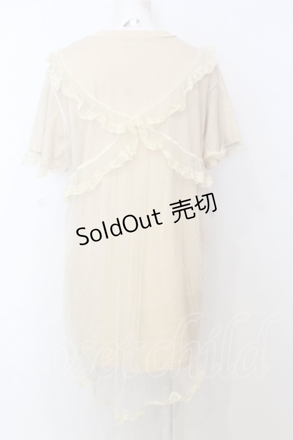 画像3: Bubbles / チュールレイヤードTシャツ F アイボリー O-25-07-18-038-CA-TO-OW-ZT508 (3)