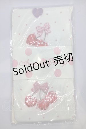 画像: Angelic Pretty / Wrapping Cherryタイツ  ホワイト O-25-07-18-1028-AP-AC-IG-OS
