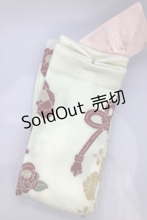 画像: metamorphose / 風花のゆきうさぎオーバーニー  アイボリー O-25-07-18-1035-ME-ZA-IG-OS