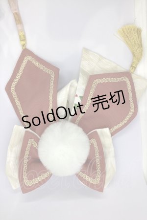 画像: metamorphose / 風花のゆきうさぎリボンバレッタ  アイボリー O-25-07-18-1047-ME-AC-IG-OS