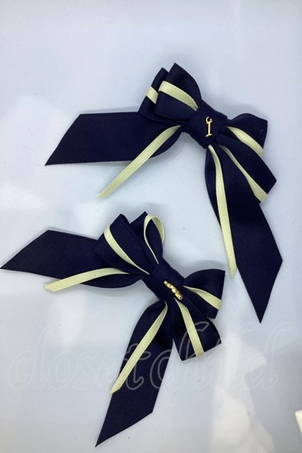 画像1: Innocent World / IWモチーフ付ツインクリップ  ネイビー O-25-07-18-1059-IW-AC-IG-ZT486-F001 (1)