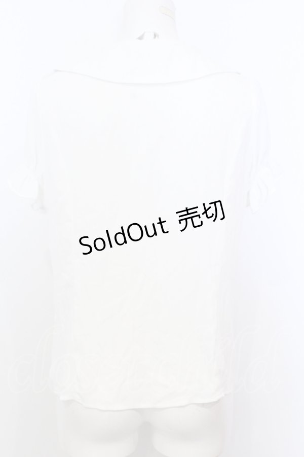 画像4: Ank Rouge / はしごレース配色ブラウス M シロ×アカ O-25-07-18-056-CA-BL-OW-OS (4)