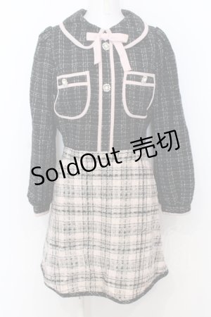 画像: Swankiss / TS docking tweed O/P ワンピース F クロ×ピンク O-25-07-18-060-CA-OP-OW-OS