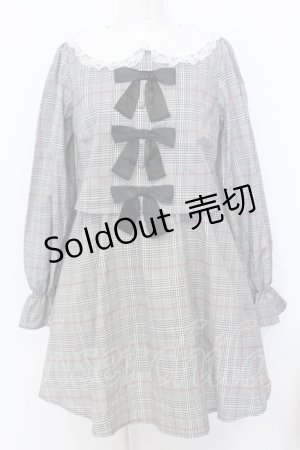 画像: Ank Rouge / 3つリボンセットアップワンピース M グレー O-25-07-18-064-CA-OP-OW-OS