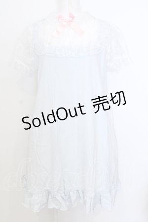 画像: Nile Perch / ヨークレースカットワンピース  サックス O-25-07-18-067-LO-OP-OW-OS