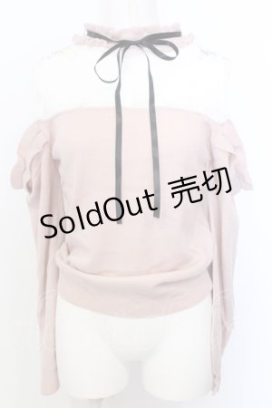 画像: Ank Rouge / レース切り替えオフショルニットソー M 公式展開色パープル（ピンク寄り） O-25-07-18-070-CA-TO-OW-OS
