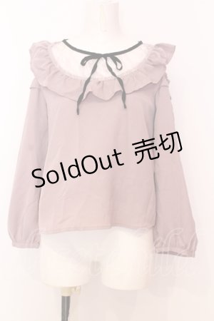画像: evelyn / レース切り替えオフショルプルオーバー  パープル O-25-07-18-008-LO-TO-OW-OS