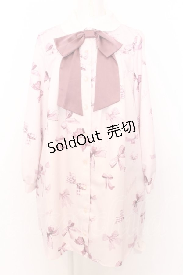 画像1: Ank Rouge / Favorite Ribbonシャツワンピース M ピンク O-25-07-18-077-CA-OP-OW-OS (1)