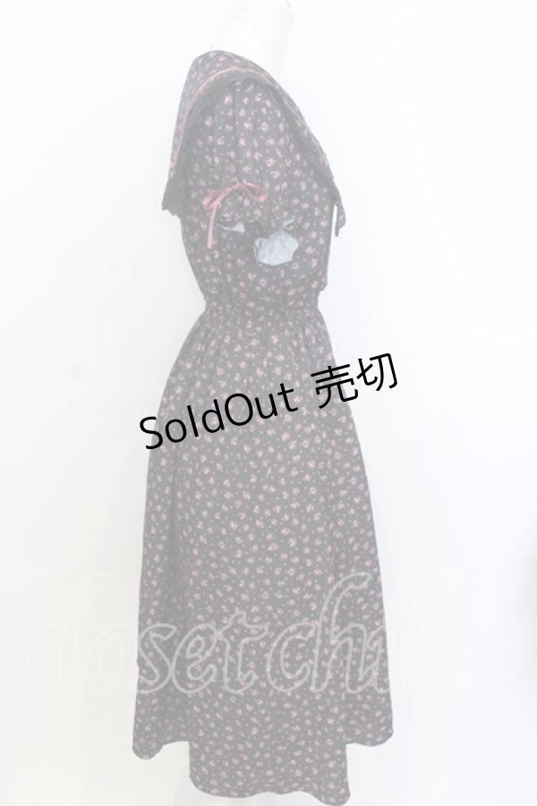 画像3: Ank Rouge / NostalgicFlowerセーラーカラーワンピース M クロ O-25-07-18-082-CA-OP-OW-OS (3)