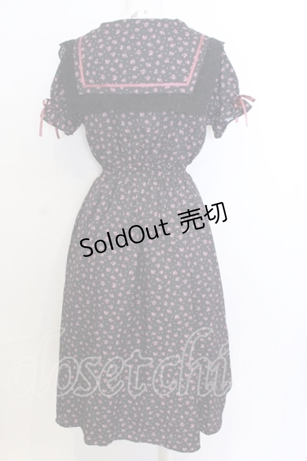 画像4: Ank Rouge / NostalgicFlowerセーラーカラーワンピース M クロ O-25-07-18-082-CA-OP-OW-OS (4)