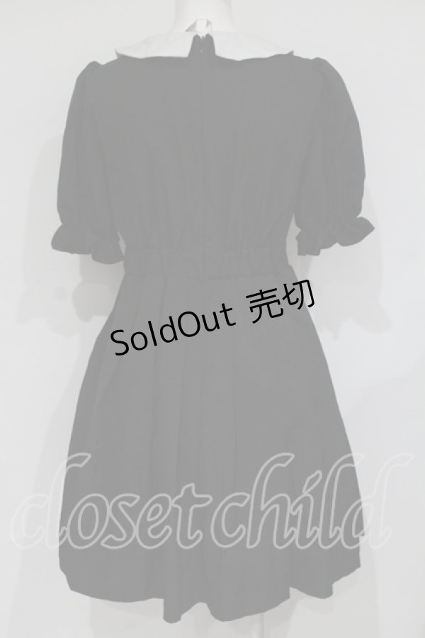 画像5: Ank Rouge / レースヨーク丸襟プリーツワンピース M クロ×シロ O-25-07-18-092-CA-OP-OW-OS (5)
